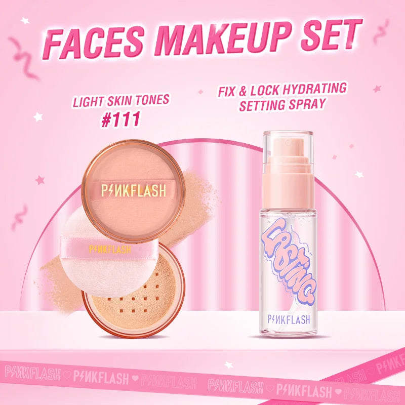 PINKFLASH Full Makeup Set Mascara Eyeliner Face Foundation Lipstick Eyeshadow Waterproof Long-lasting Makeup Base Kit Cosmetics