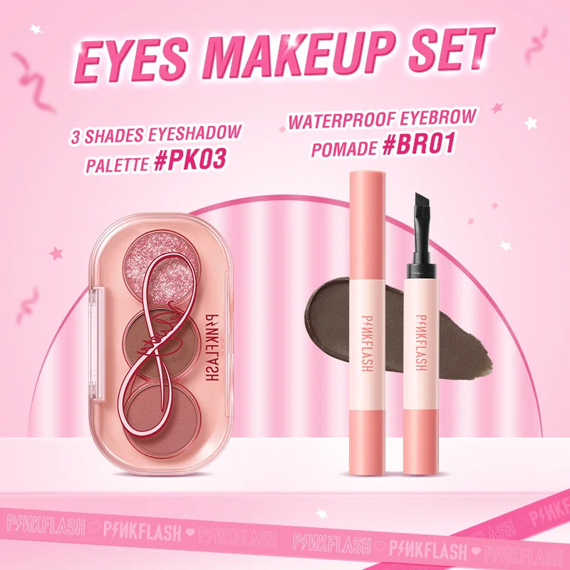 PINKFLASH Full Makeup Set Mascara Eyeliner Face Foundation Lipstick Eyeshadow Waterproof Long-lasting Makeup Base Kit Cosmetics