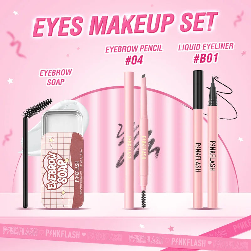 PINKFLASH Full Makeup Set Mascara Eyeliner Face Foundation Lipstick Eyeshadow Waterproof Long-lasting Makeup Base Kit Cosmetics