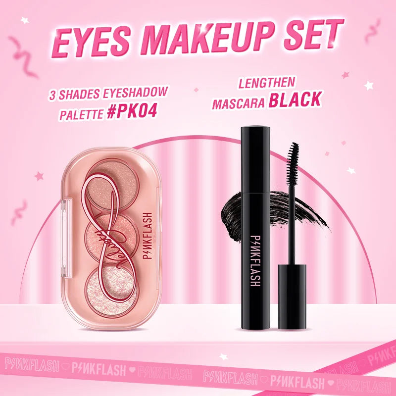 PINKFLASH Full Makeup Set Mascara Eyeliner Face Foundation Lipstick Eyeshadow Waterproof Long-lasting Makeup Base Kit Cosmetics