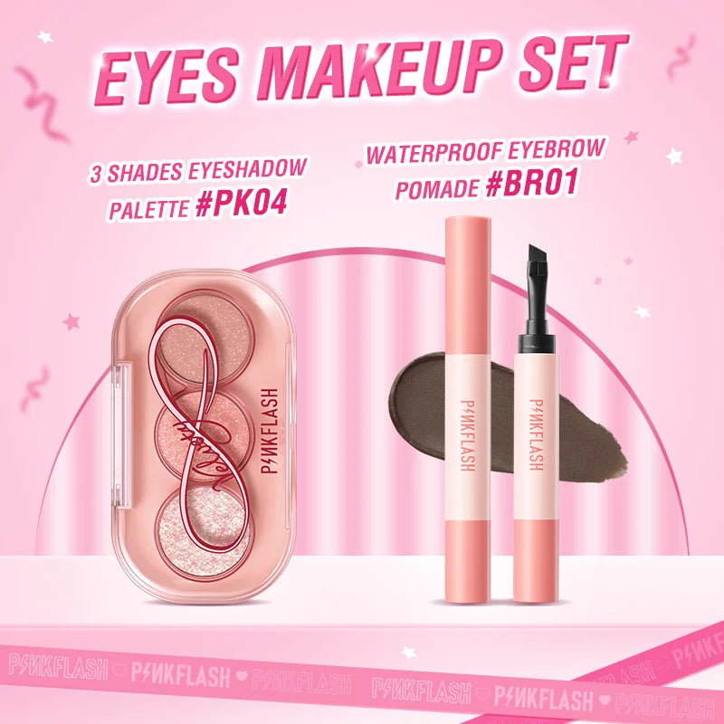 PINKFLASH Full Makeup Set Mascara Eyeliner Face Foundation Lipstick Eyeshadow Waterproof Long-lasting Makeup Base Kit Cosmetics