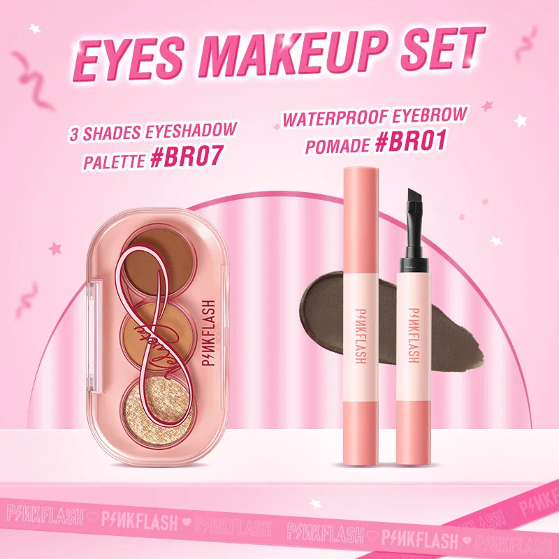 PINKFLASH Full Makeup Set Mascara Eyeliner Face Foundation Lipstick Eyeshadow Waterproof Long-lasting Makeup Base Kit Cosmetics