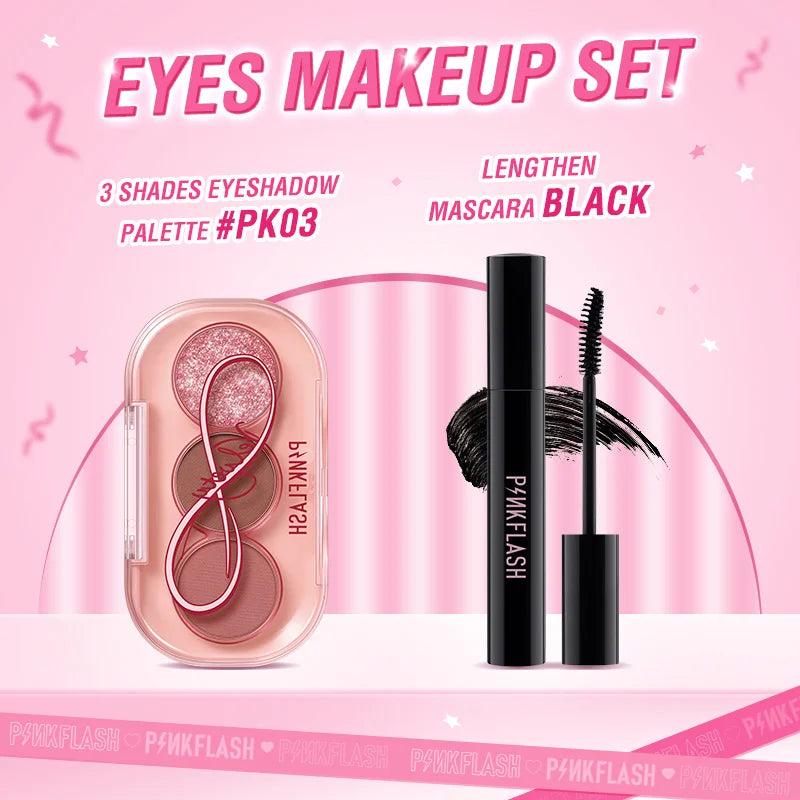 PINKFLASH Full Makeup Set Mascara Eyeliner Face Foundation Lipstick Eyeshadow Waterproof Long-lasting Makeup Base Kit Cosmetics